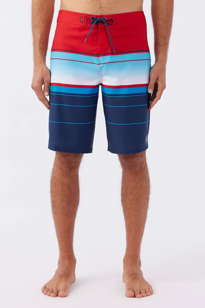 Hyperfreak Heat Stripe 21" Board Shorts - Red/White/Blue