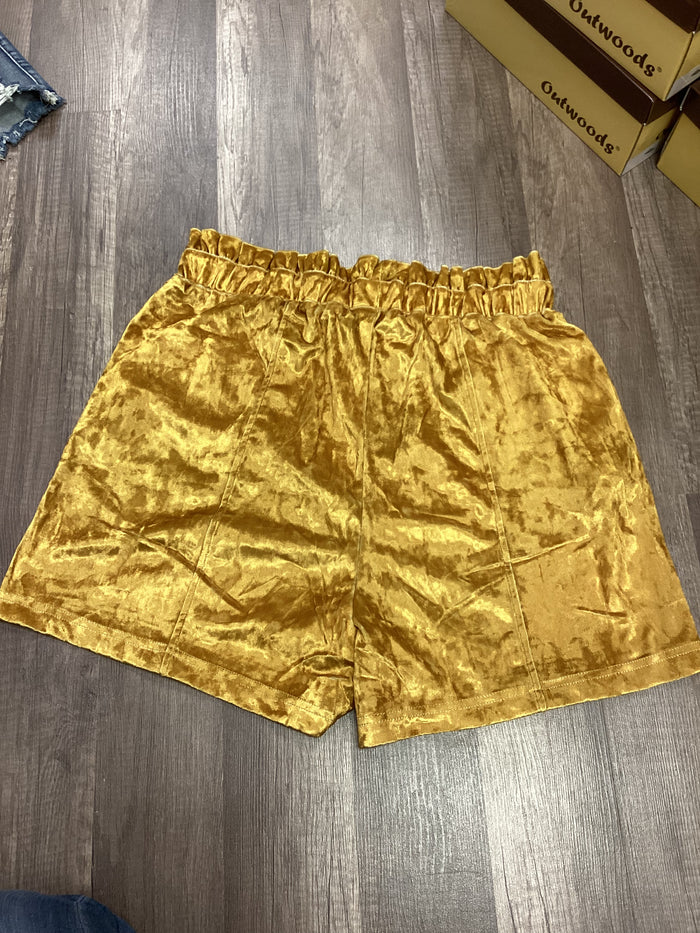 Mustard Velvet Shorts
