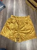 Mustard Velvet Shorts