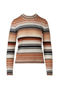 &Isla Micro Stripe Crew in Almond, front view