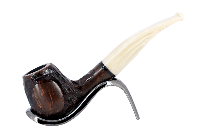 Jean Claude 9mm Filter Dark Rustic Briar Smoking Pipe - Shape 55