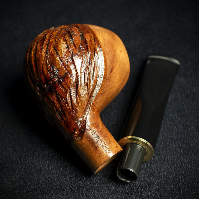 Jean Claude Rustic Wave 9mm Filter Briar Smoking Pipe - Shape 50