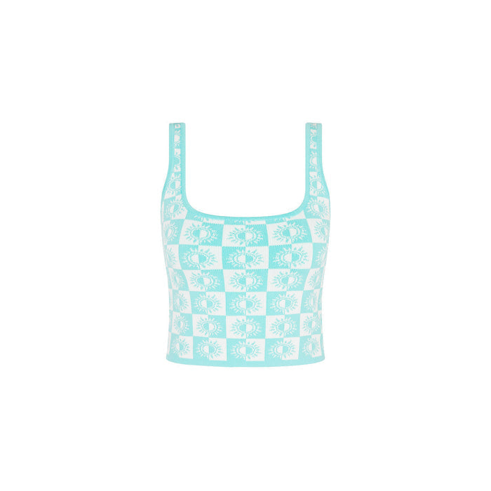 Knit Square Neck Tank Top - Sun Spell