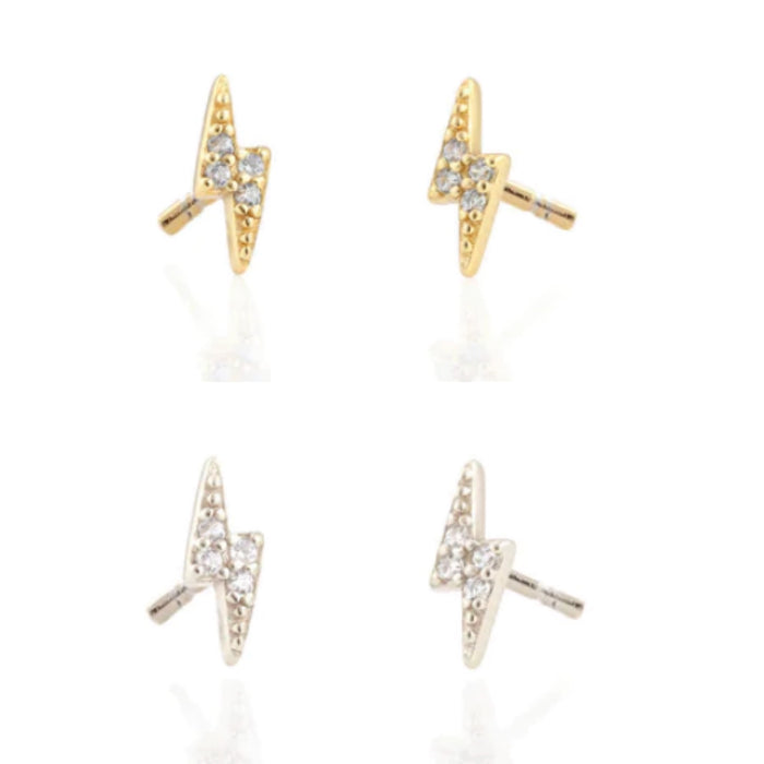 Kris Nations Lightning Bolt Crystal Studs
