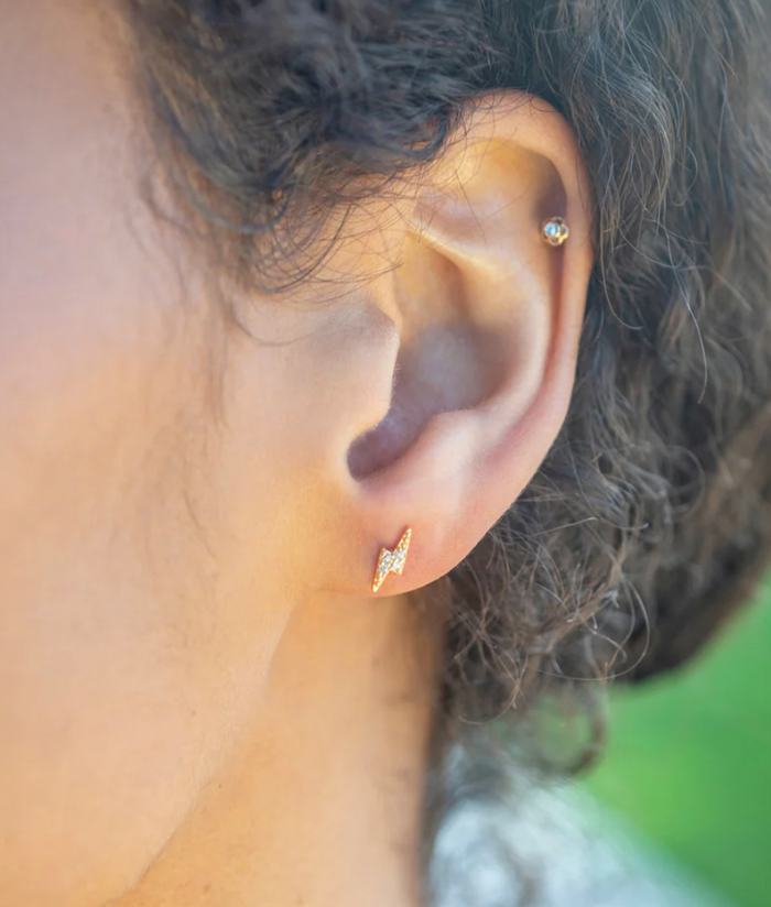 Kris Nations Lightning Bolt Crystal Studs