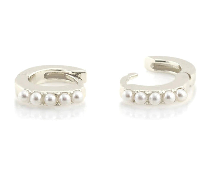 Kris Nations Pearl Huggie Earrings