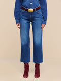 L'Agence Wanda H/R Crop Wide jean in Idaho wash, shown on model, alternate view