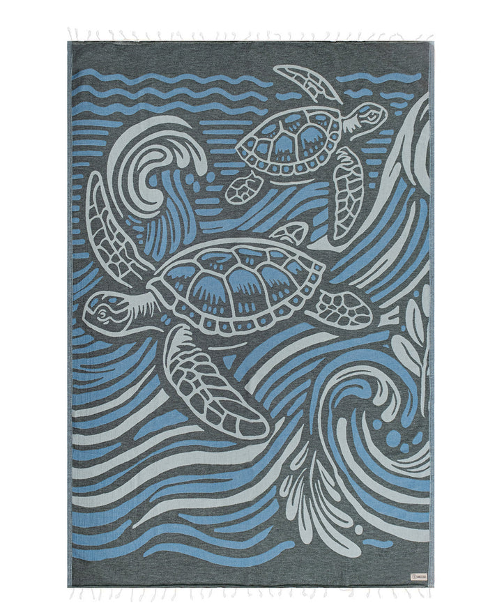 Large Turkish Towel - Tidal (Legion Blue)