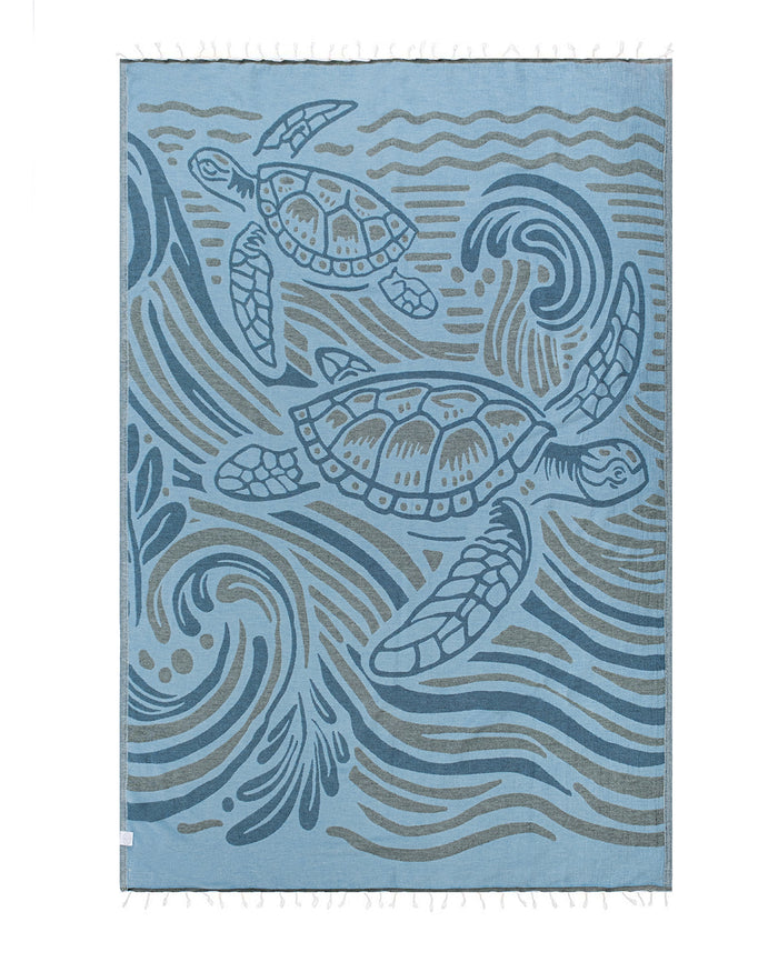 Large Turkish Towel - Tidal (Legion Blue)