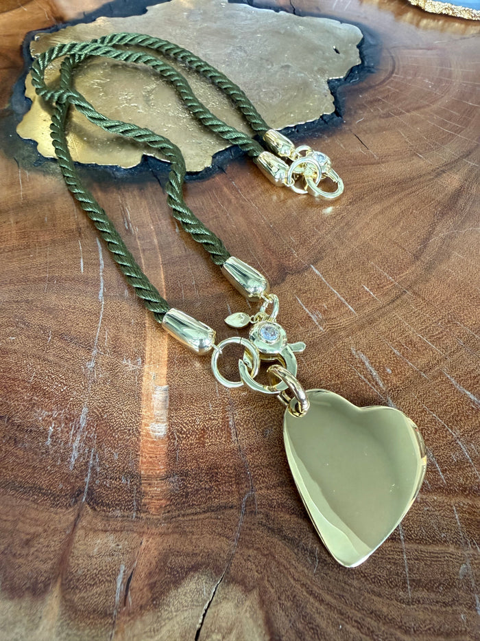 Lauren Amble Heart Double Cord Necklace
