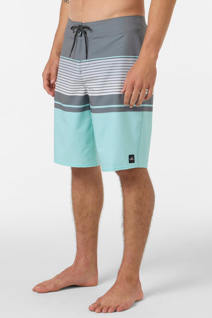 Lennox Stripe 21" Board Shorts - Gargoyle