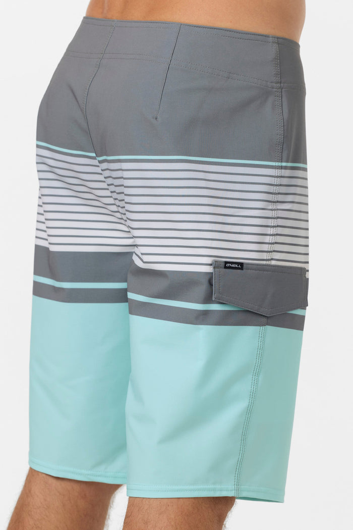 Lennox Stripe 21" Board Shorts - Gargoyle