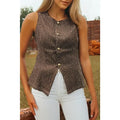 Leopard denim vest