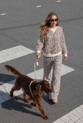 LEOPARD DRAWSTRING WIDE LEG LOUNGE PANTS
