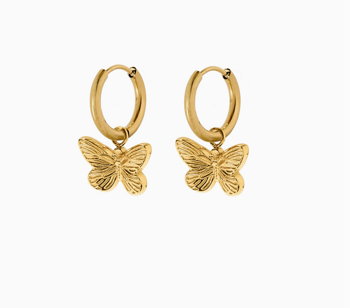 LinnyCo Huggie Charm Earrings- Faye Butterfly