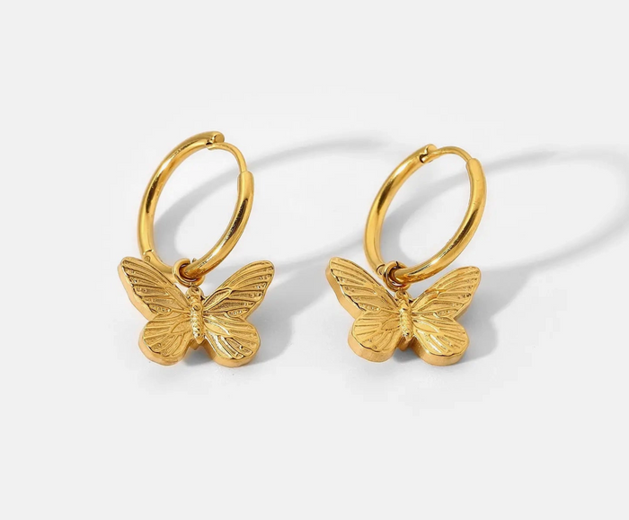 LinnyCo Huggie Charm Earrings- Faye Butterfly
