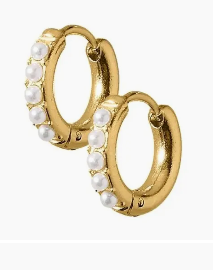 LinnyCo Huggie Pearl Scarlett Hoop 8mm