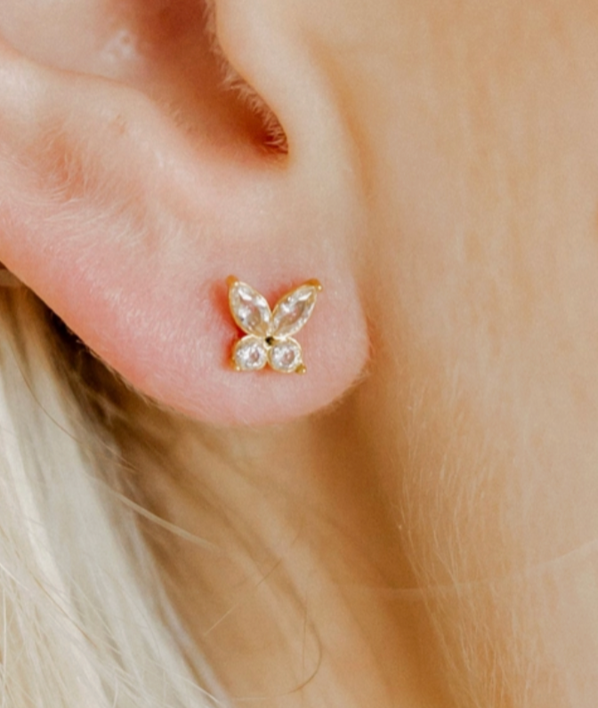 LinnyCo Screwback Stud Earrings - Lynn Butterfly