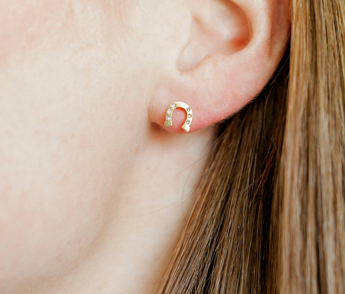 LinnyCo Screwback Stud Earrings- Horseshoe