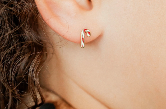 LinnyCo Screwback Stud Earrings- Peppermint Twist