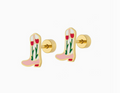 LinnyCo Screwback StudEarrings- Tulip Cowgirl Boot