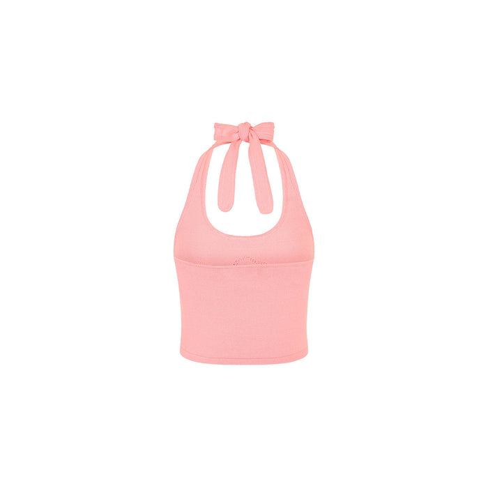 Lola Knit Halter Tank - Pink Sorbet
