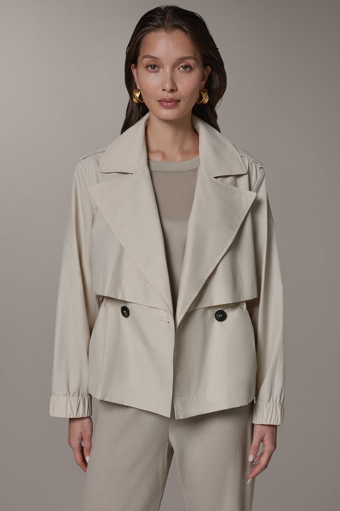 LONG SLEEVE DOUBLE BREASTED TRENCH JACKET