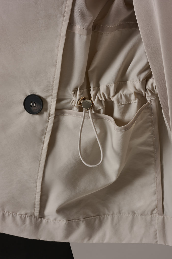 LONG SLEEVE DOUBLE BREASTED TRENCH JACKET