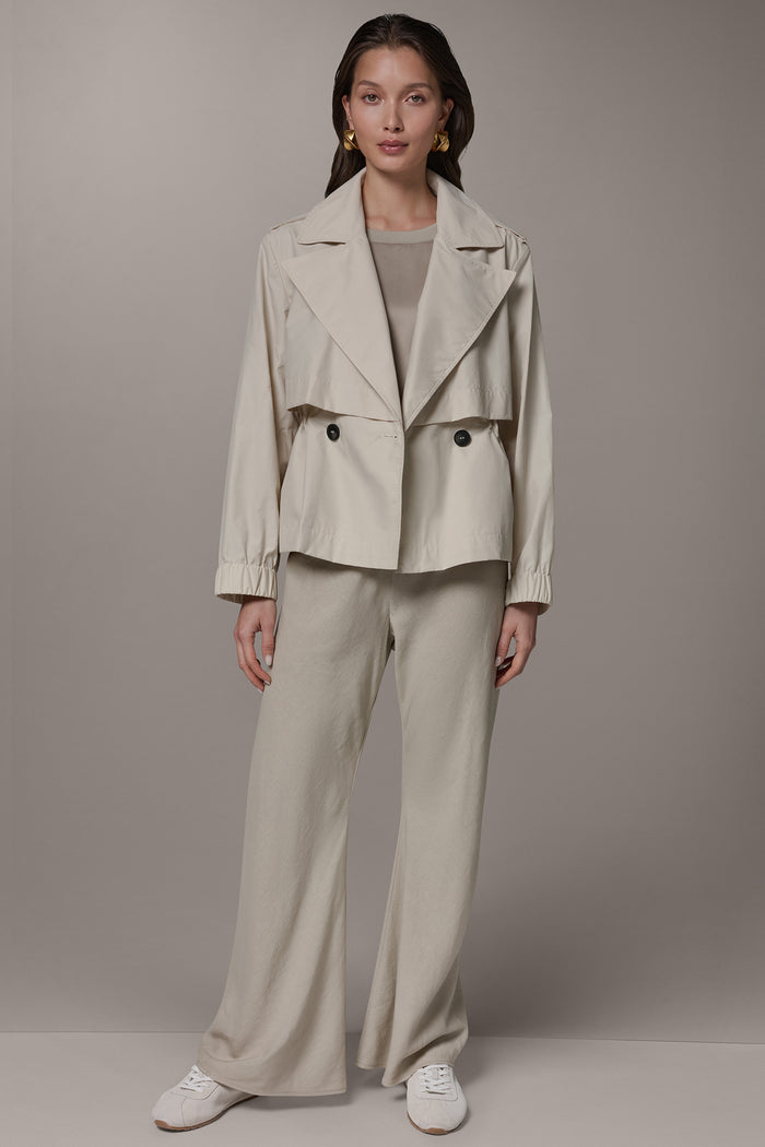 LONG SLEEVE DOUBLE BREASTED TRENCH JACKET
