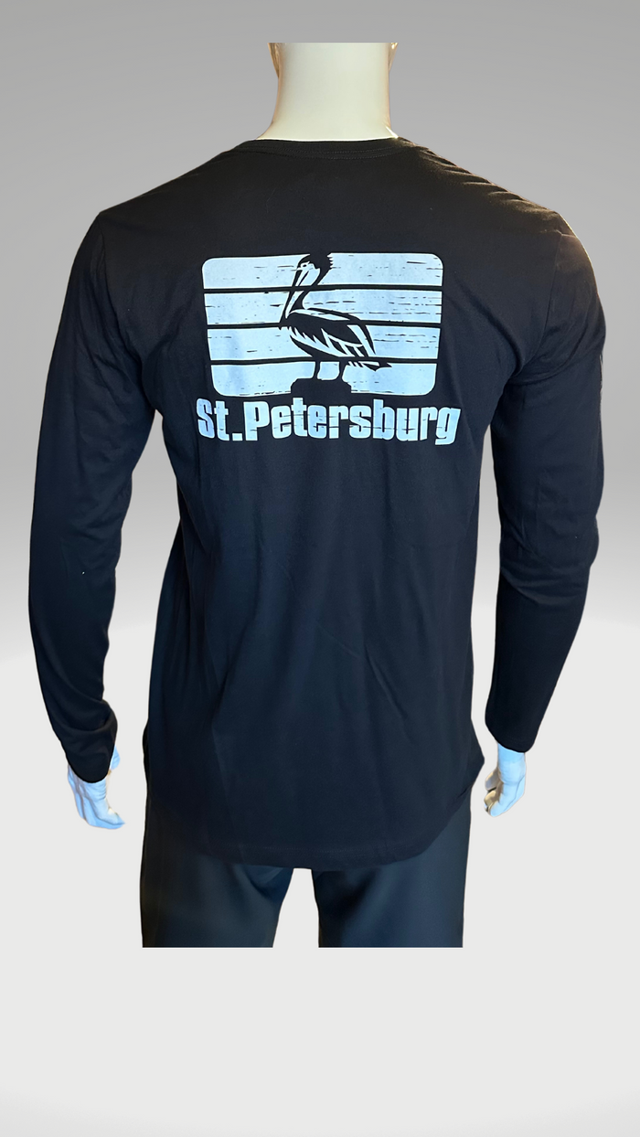Long Sleeve T-Shirt - Black - GCSS White St. Pete Pelican