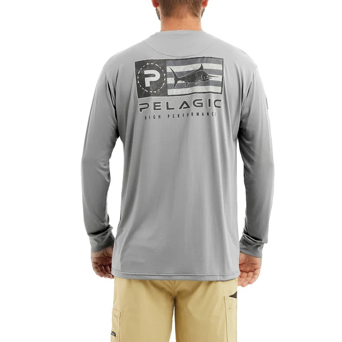 Long Sleeve UPF Sun Shirt - Aquatek Icon Americamo - Grey