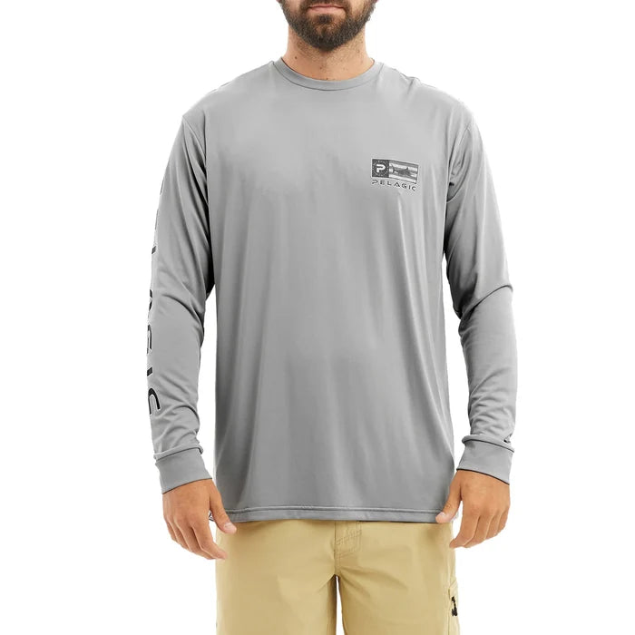 Long Sleeve UPF Sun Shirt - Aquatek Icon Americamo - Grey