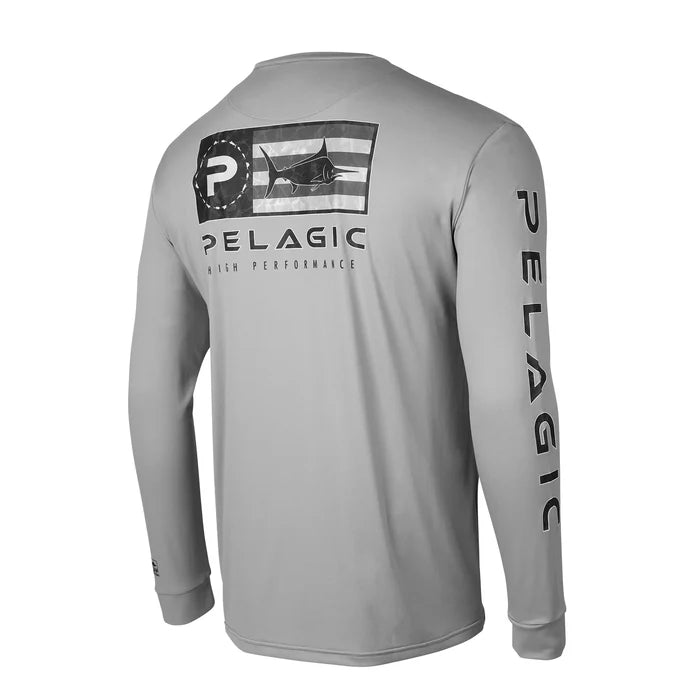 Long Sleeve UPF Sun Shirt - Aquatek Icon Americamo - Grey