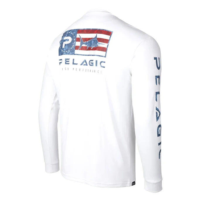 Long Sleeve UPF Sun Shirt - Aquatek Icon Americamo - White
