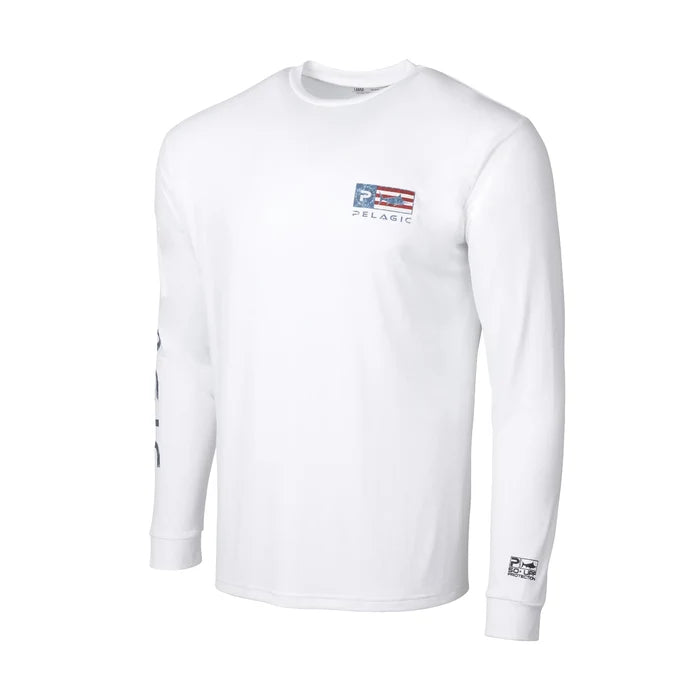 Long Sleeve UPF Sun Shirt - Aquatek Icon Americamo - White
