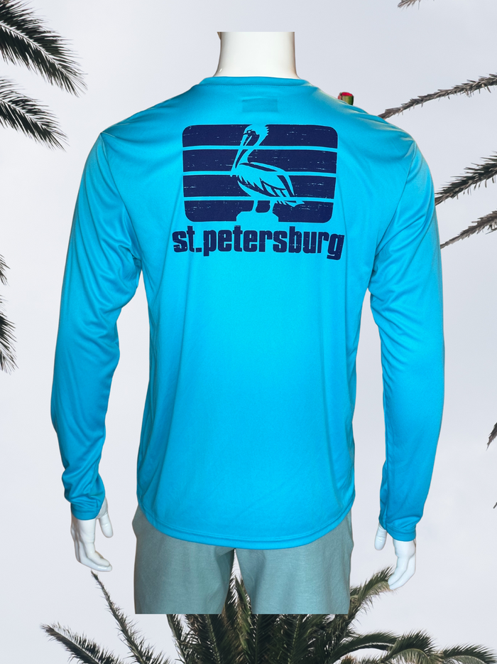Long Sleeve UPF Sun Shirt - Electic Blue - Blue St. Pete Pelican