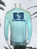Long Sleeve UPF Sun Shirt - Pastel Mint - Blue St. Pete Pelican