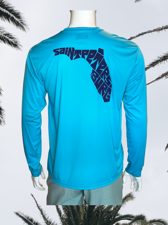 Long Sleeve UPF Sun Shirt - Turquoise - Blue Saint Petersburg State
