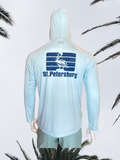 Long Sleeve UPF Sun Shirt with Hood - Pastel Blue - GCSS Blue St. Pete Pelican