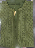 Mehndi Green Chikankari A-Line Kurti Dress Sizes 8-22