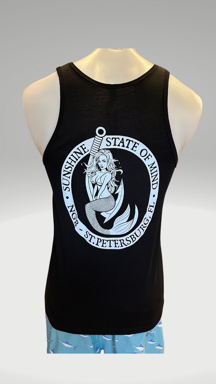 Men's Tank Top - Black - Black/White Kaia on FL Seal