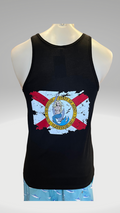 Men's Tank Top - Black - Kaia on Distressed FL Flag