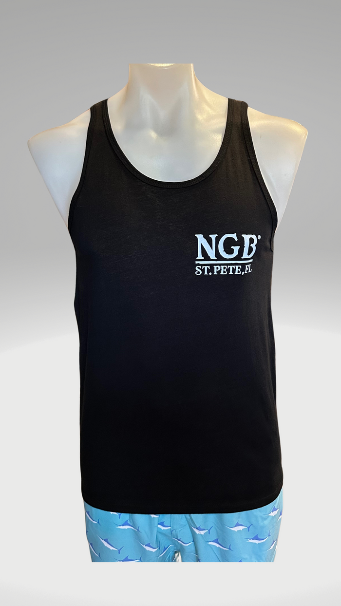 Men's Tank Top - Black - Kaia on Distressed FL Flag
