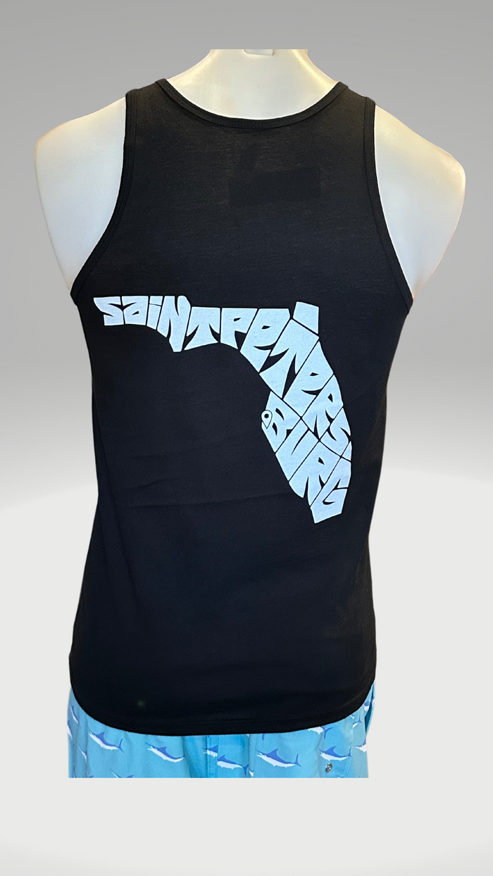 Men's Tank Top - Black - White Saint Petersburg State