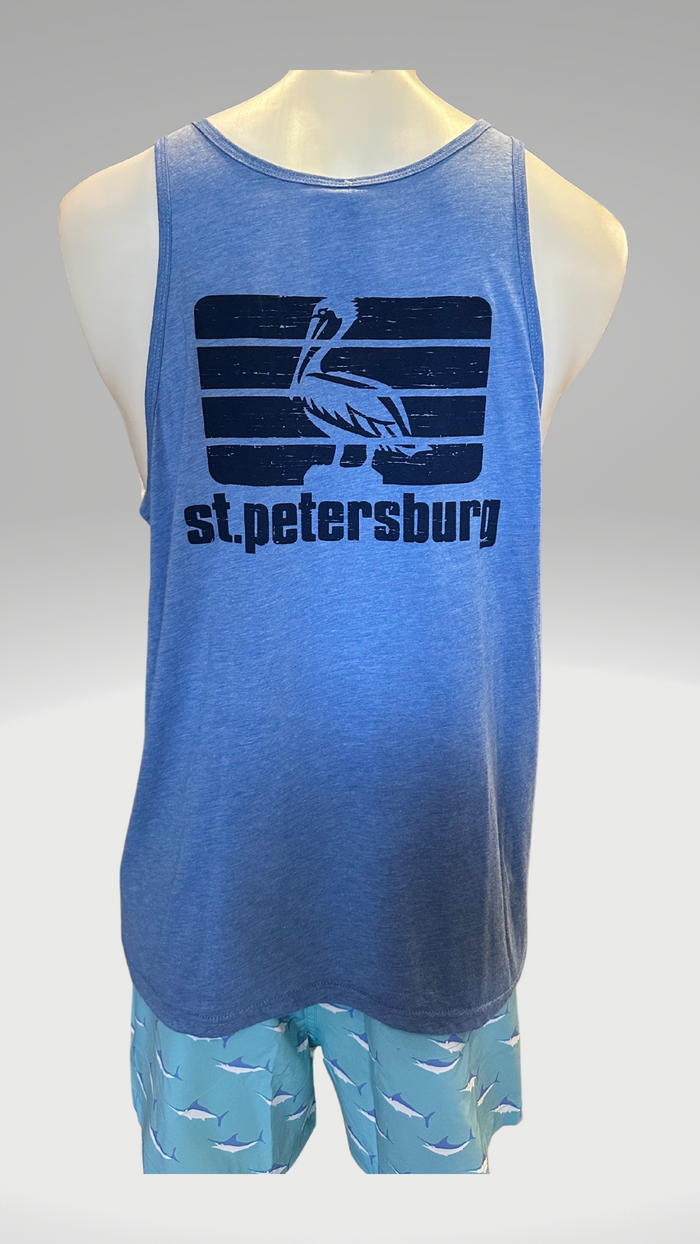 Men's Tank Top - Blue - Blue St. Pete Pelican