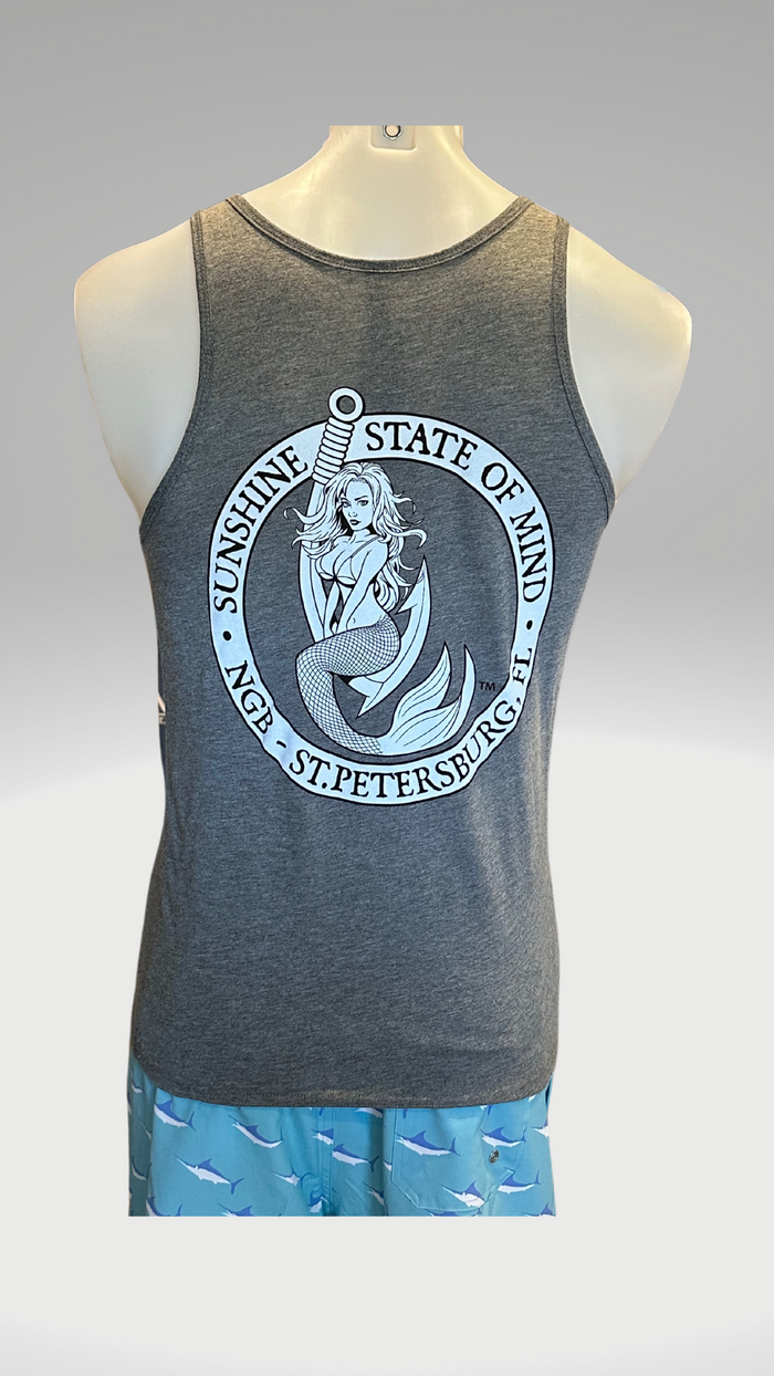 Men's Tank Top - Grey - Black/White Kaia on FL Seal