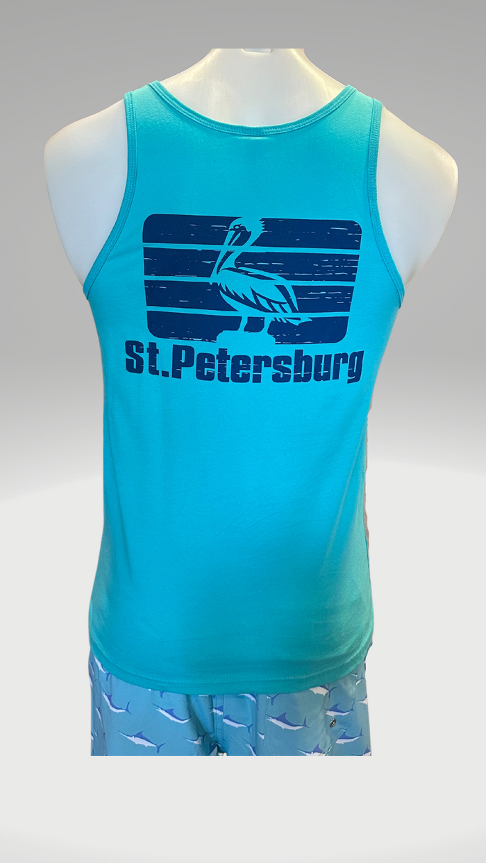 Men's Tank Top - Teal - Blue St. Pete Pelican