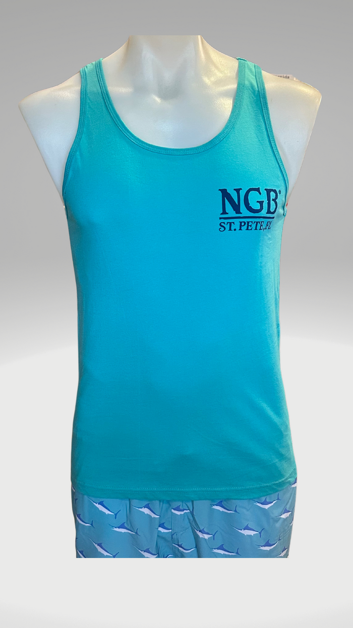 Men's Tank Top - Teal - Blue St. Pete Pelican