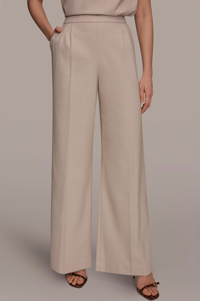 MID-RISE PLEATED WIDE-LEG SUIT PANT
