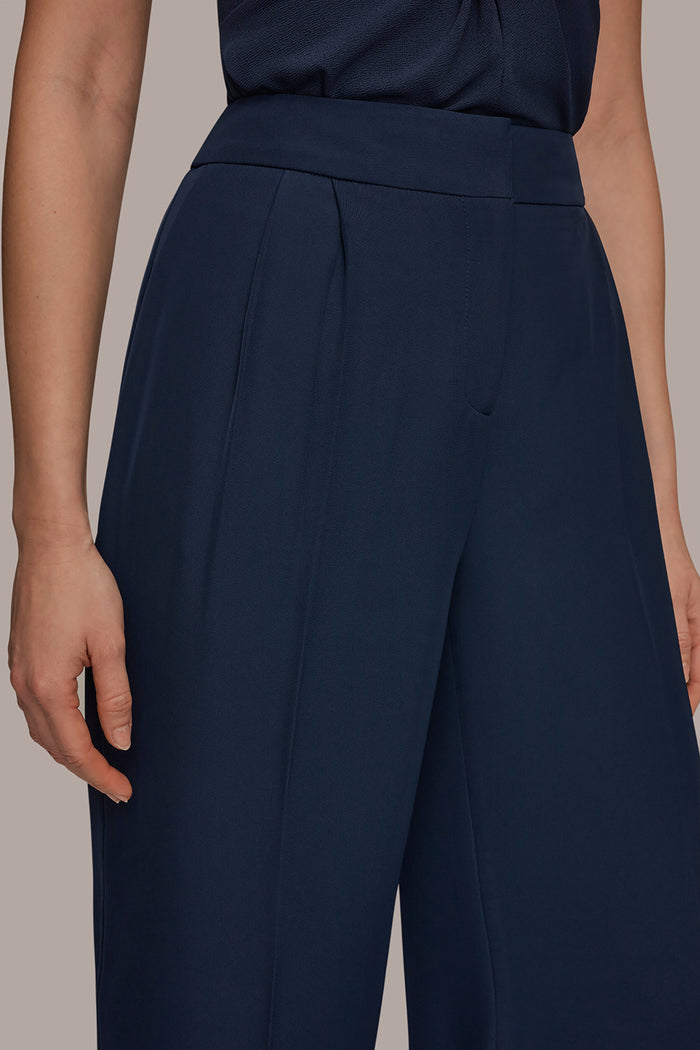 MID-RISE PLEATED WIDE-LEG SUIT PANT